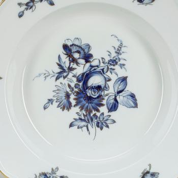 TALLRIKAR, 14 st, porslin, Meissen, 1900-tal.