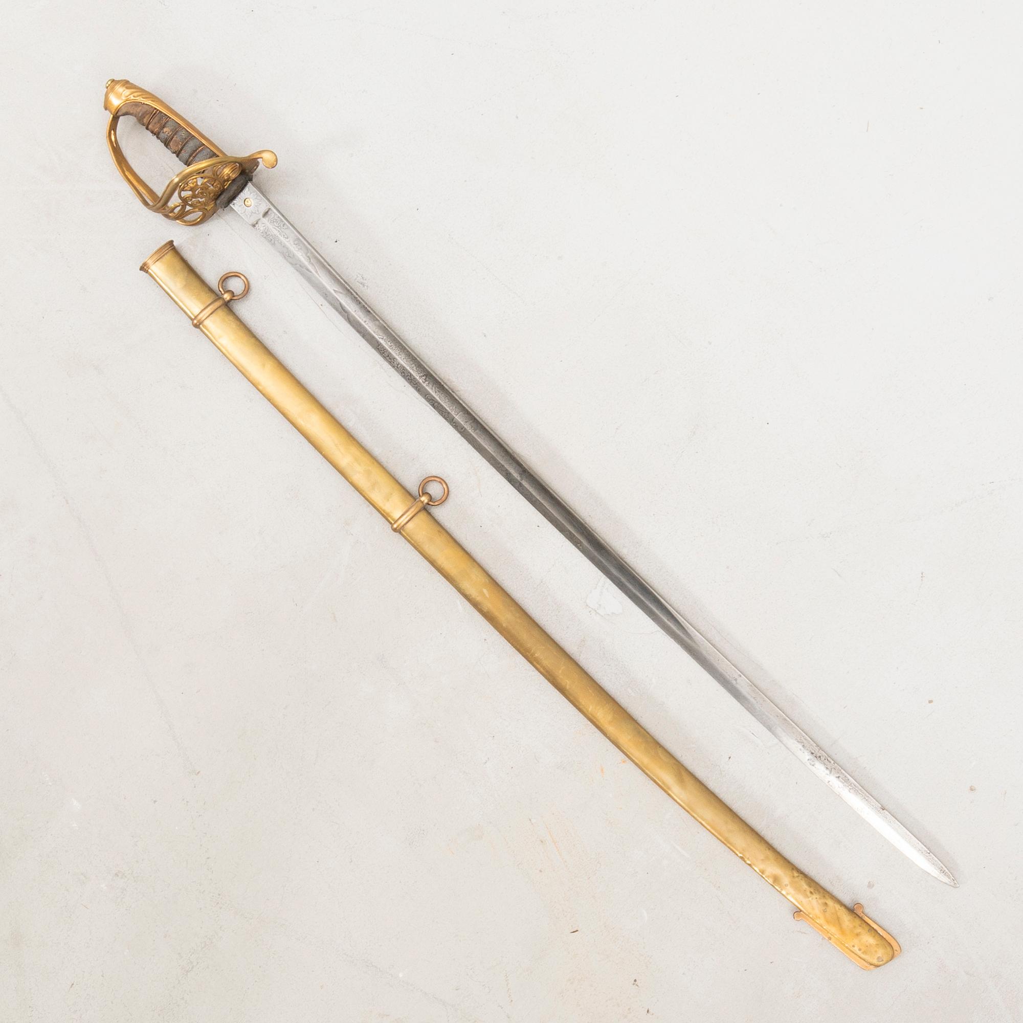 Sabel, brittisk, m/1822 för officer, med balja.