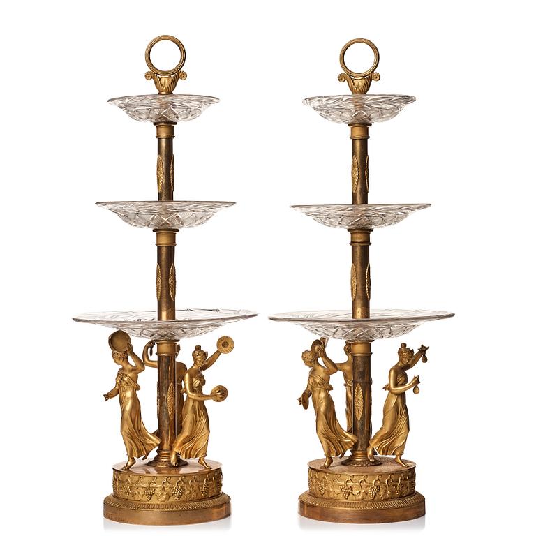 BORDSUPPSATSER, ett par, av Pierre Philippe Thomire (1751–1843) Paris, Empire.