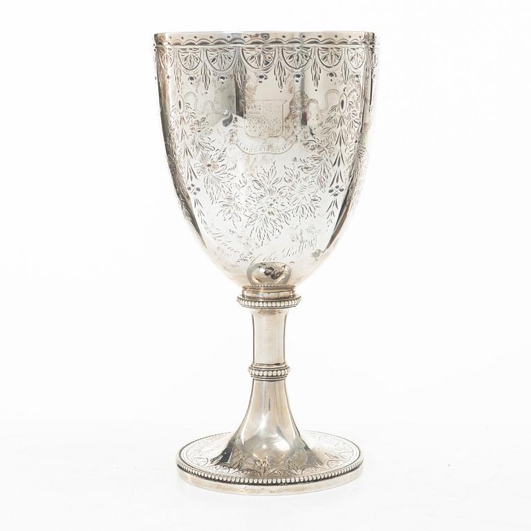 A British silver prize cup, mark of William Stocker, London, 1861.