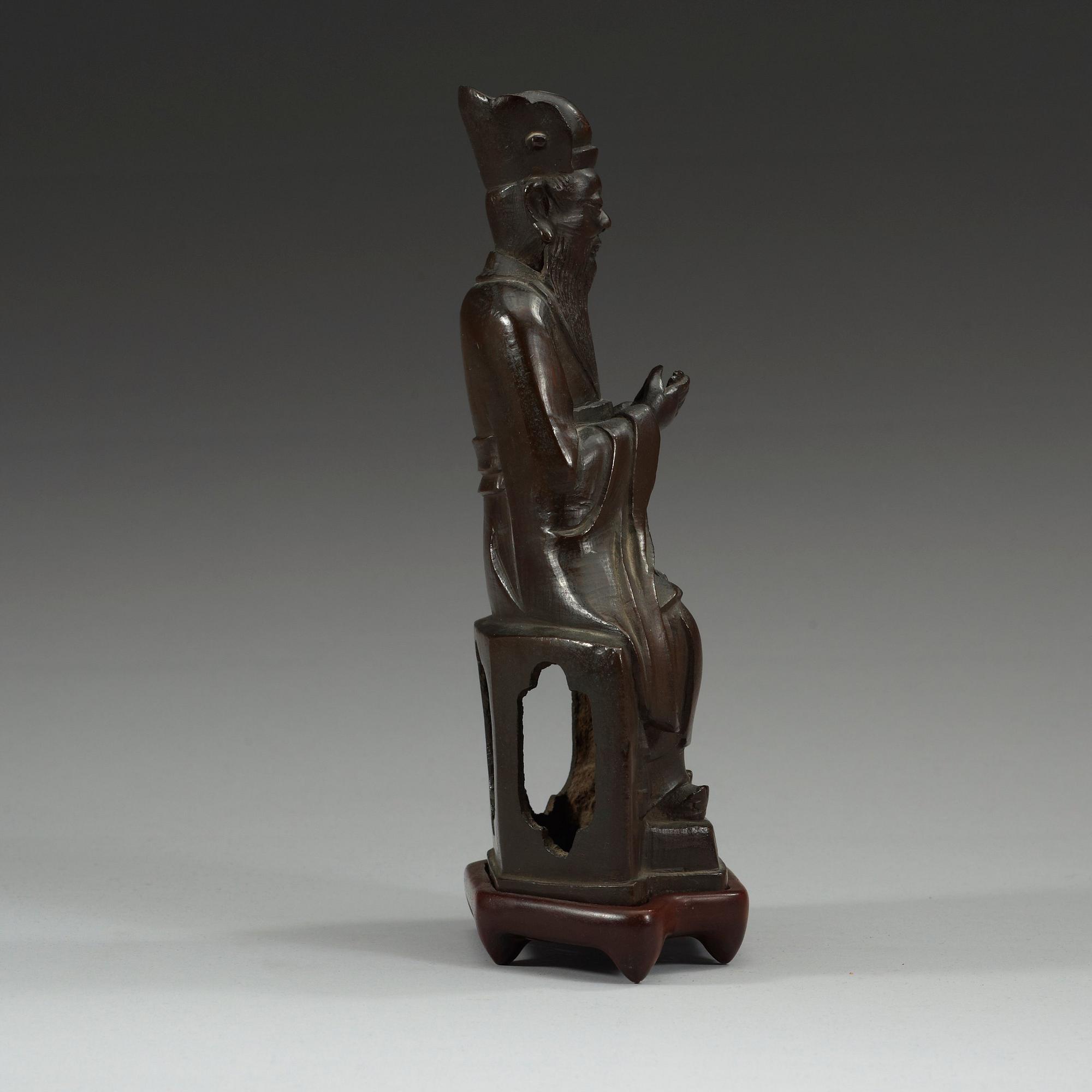 DAOISTISK GUDOM, brons. Qing dynastin, 17/1800-tal.
