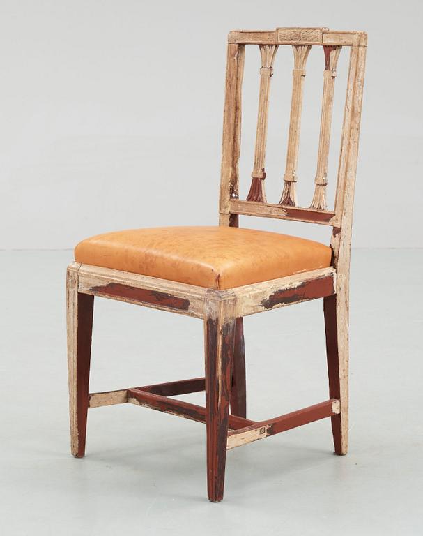 STOL, sengustaviansk, etikettmärkt Stockholms stolmakarämbete, tidigt 1800-tal.