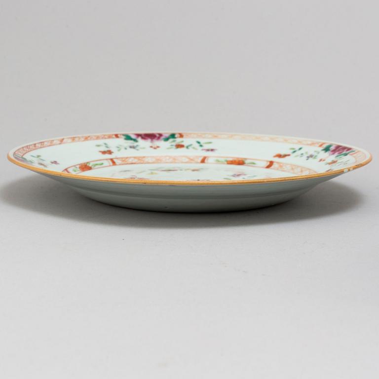 TALLRIKAR, 6 st, kompaniporslin. Qingdynastin, Qianlong (1736-95).