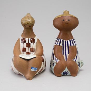 LISA LARSON, two stoneware figurines, Gustavsberg, Sweden.