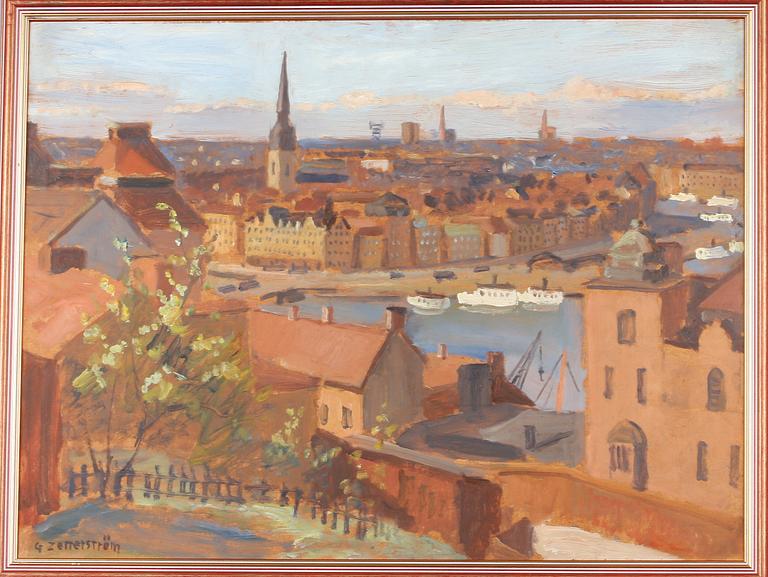 ZETTERSTRÖM, GUNNAR. Olja på pannå. Sign.