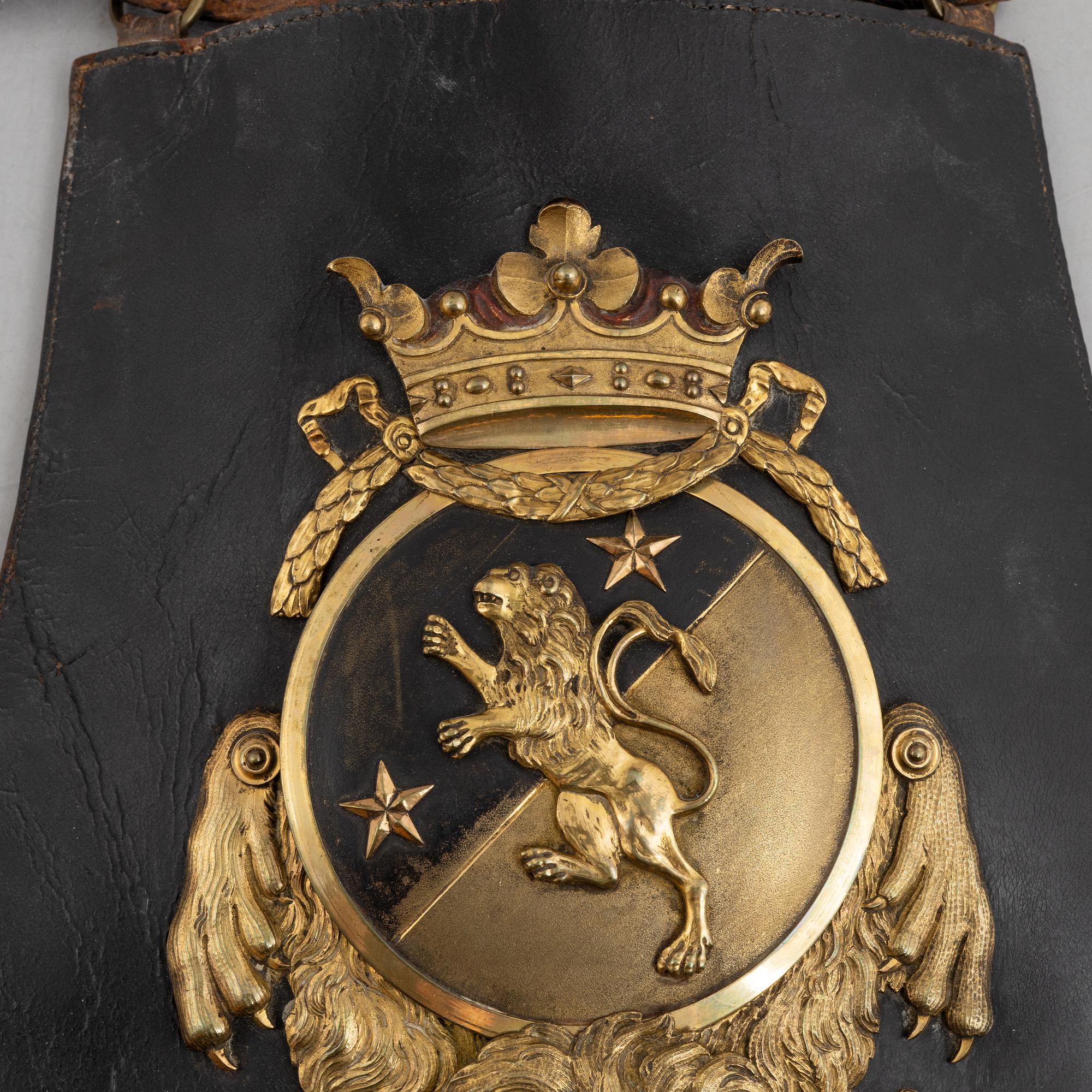 Sabre pouch, model 1797 for an officer in the Västgöta Dragoons.