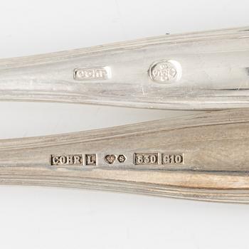 A Silver Cutlery, model Sachsisk, Cohr, second half of the 20th century (23 pieces).