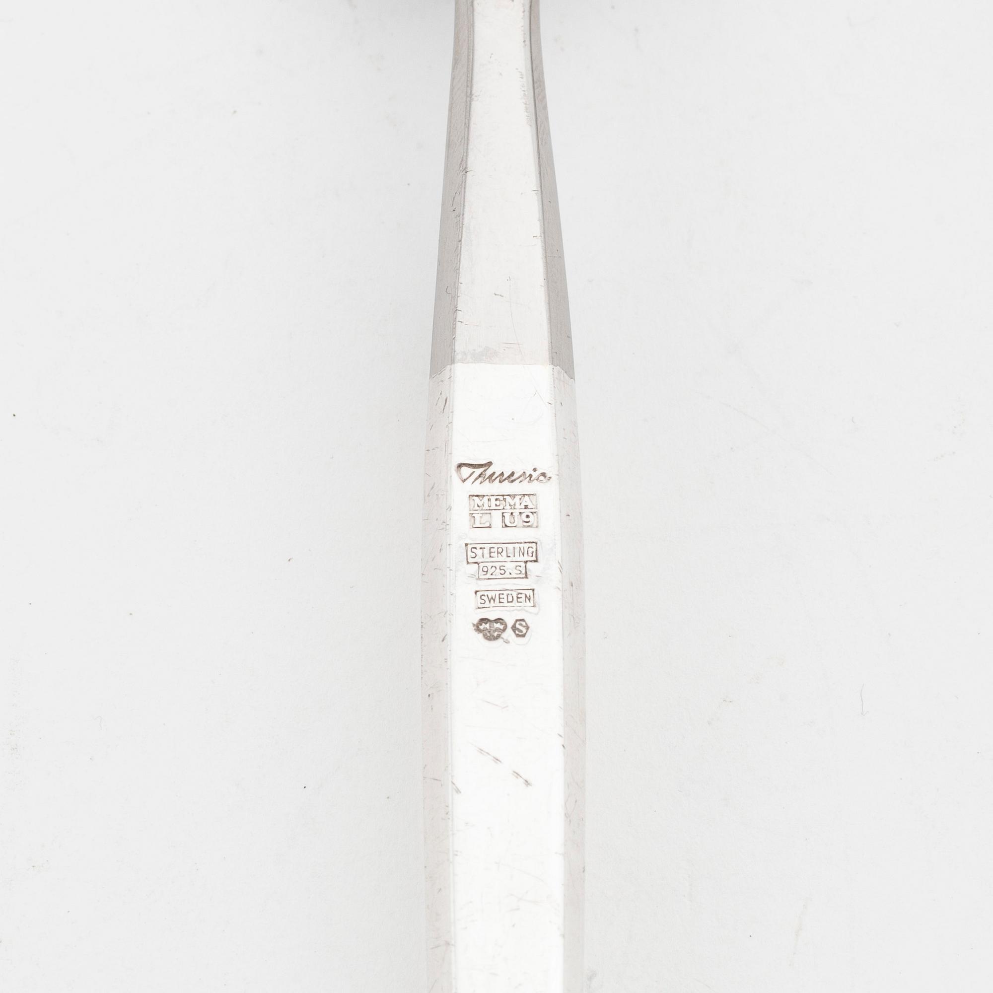 Theresia Hvorslev, sterling silver salad cutlery, 'Tradtition', MEMA, Lidköping, 1970.