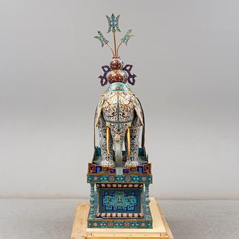 A large chinese cloisonné sculpture, 20th Century.