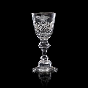 A German engraved goblet, 18th Century.