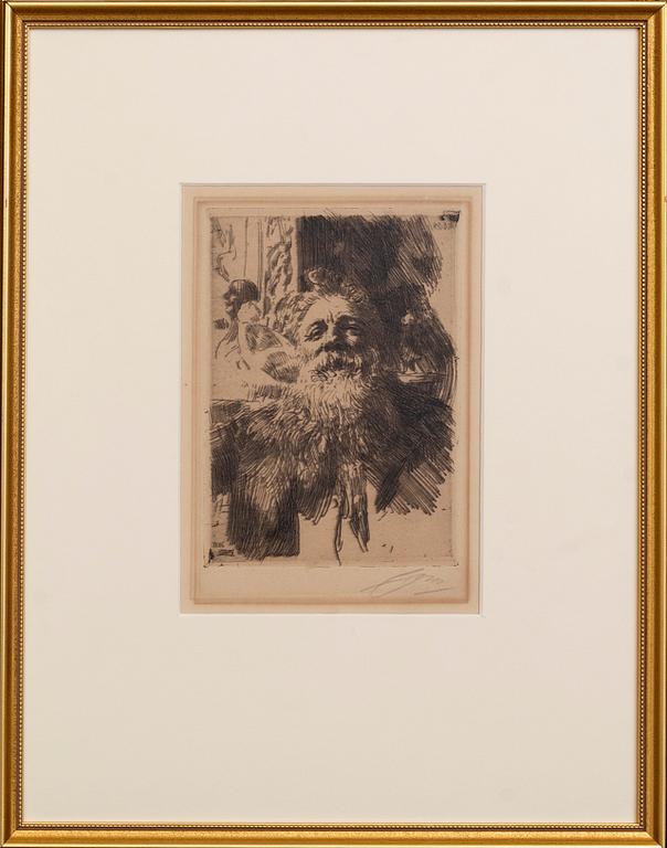 Anders Zorn, a signed etching from 1906.