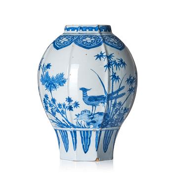 212. A Dutch faience jar, 18th century.