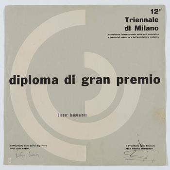 Diplom, Milano triennale 1960.