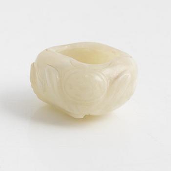 A Chinese jade brush pot, 20th century.