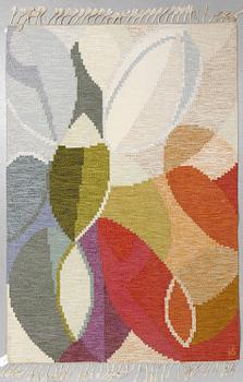 Ingegerd Silow, matto, "Bladmosaik, rust", flat weave, ca 199 x 134-136,5 cm, signed IS.