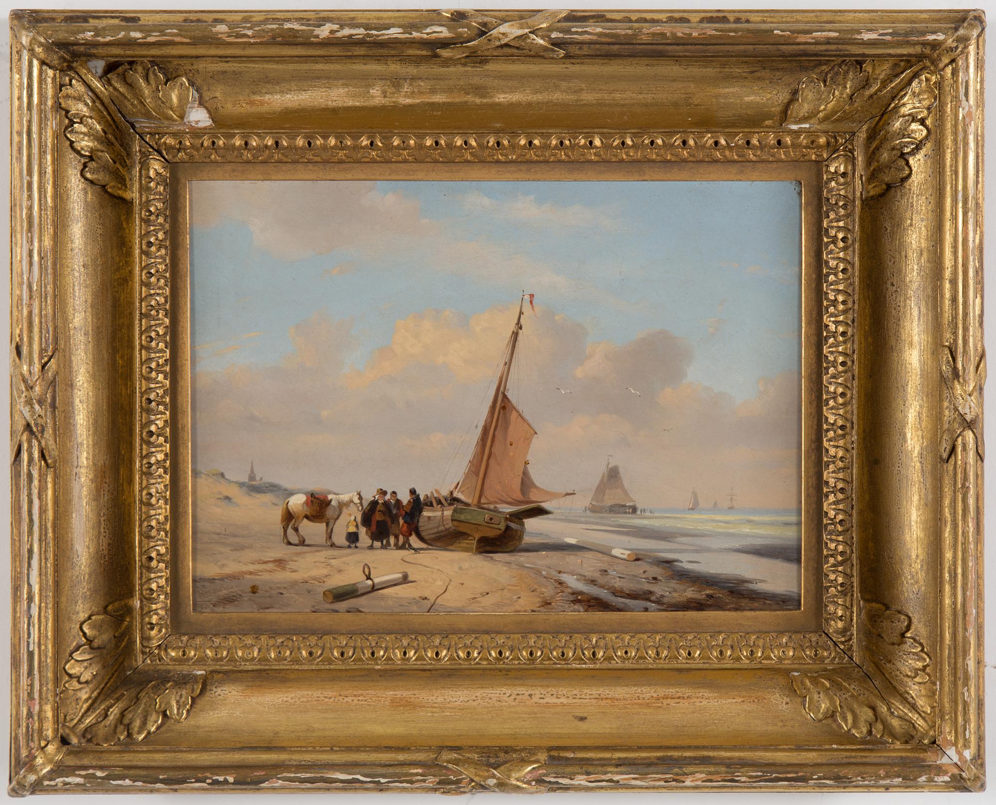 ALEXANDRE THOMAS FRANCIA, olja på pannå, signerad A. Francia.