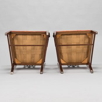 A pair of mahogany armchairs, England, second half of the 19th century.