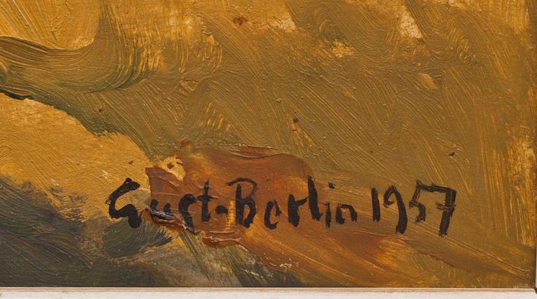 GUSTAV BERLIN, olja på pannå, signerad och daterad 1957.