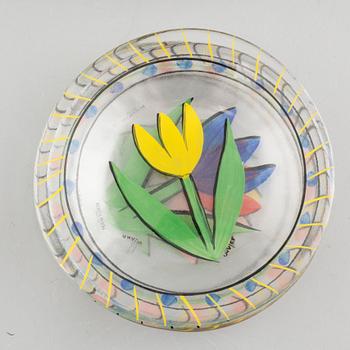 SERVISDELAR, 24 st, glas, "Tulipa", Ulrica Hydman-Vallien, Kosta Boda. sent 1900-tal.