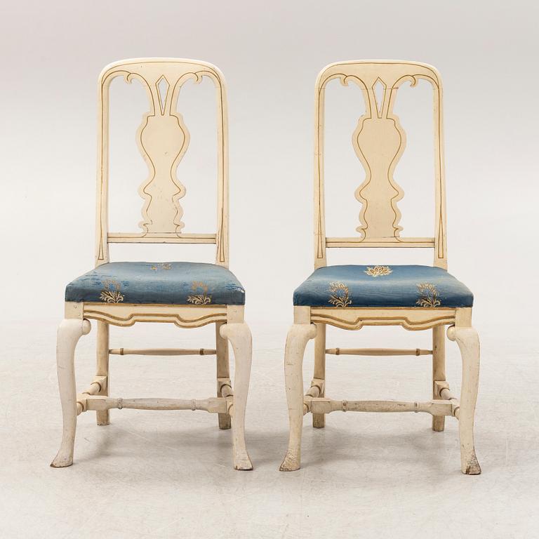 Stolar, ett par, senbarock, 1700-tal.