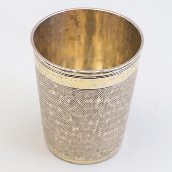 A German 17th century silver-gilt beaker, mark of Johann Höfler, Nürnberg.