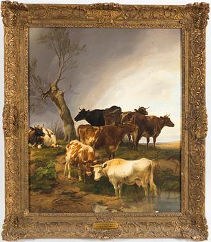 THOMAS SIDNEY COOPER, oil on c anvas, signed and dated 1863.