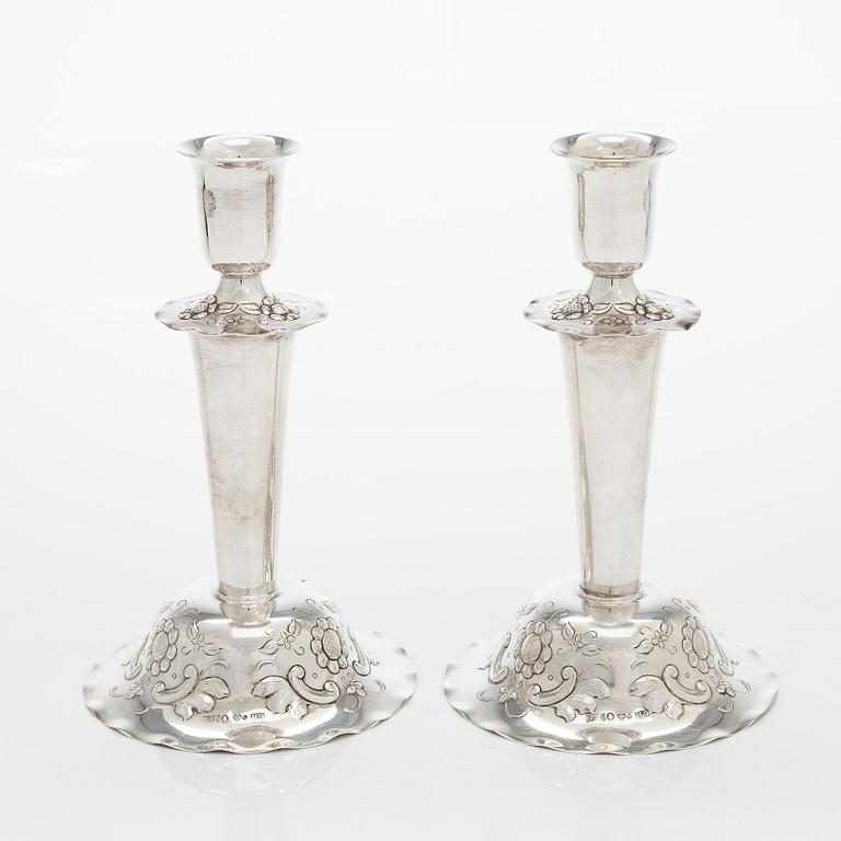 Ljusstakar, ett par, silver, GAB Stockholm 1958.