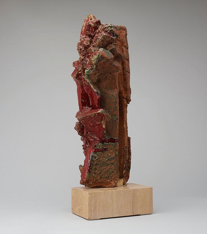 A Hertha Hillfon stoneware sculpture, Sweden 1965.