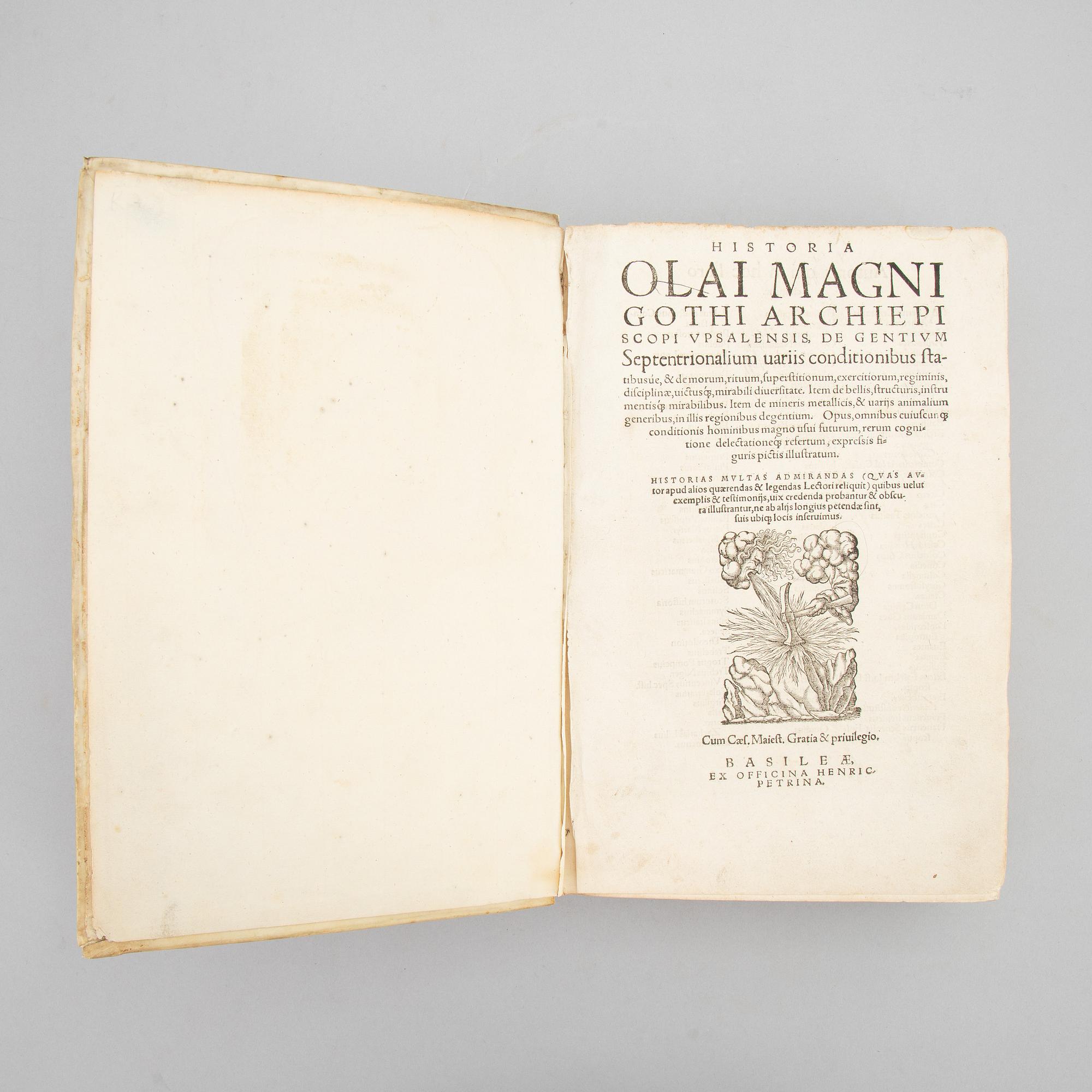 Olaus Magnus, Basel 1567, with map.