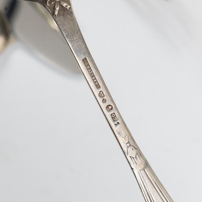 Christening set, 6 pieces, silver, CG Hallberg, Stockholm, 1916–22.