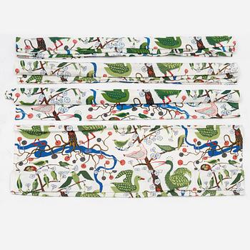 Josef Frank, gardiner, 4 st, "Gröna Fåglar", Firma Svenskt Tenn.