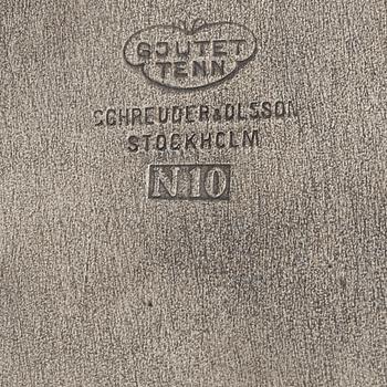 Olof Ahlberg, a pewter dish, Schreuder & Olsson, Stockholm, 1987.