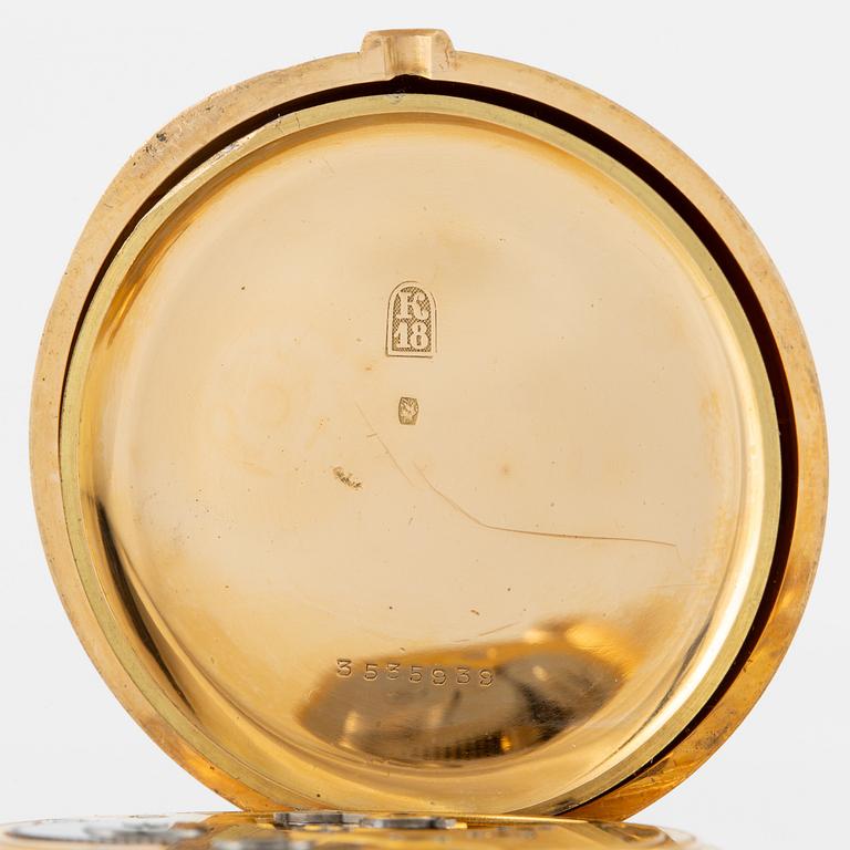 Longines, fickur, 18K guld, savonett, 53 mm.