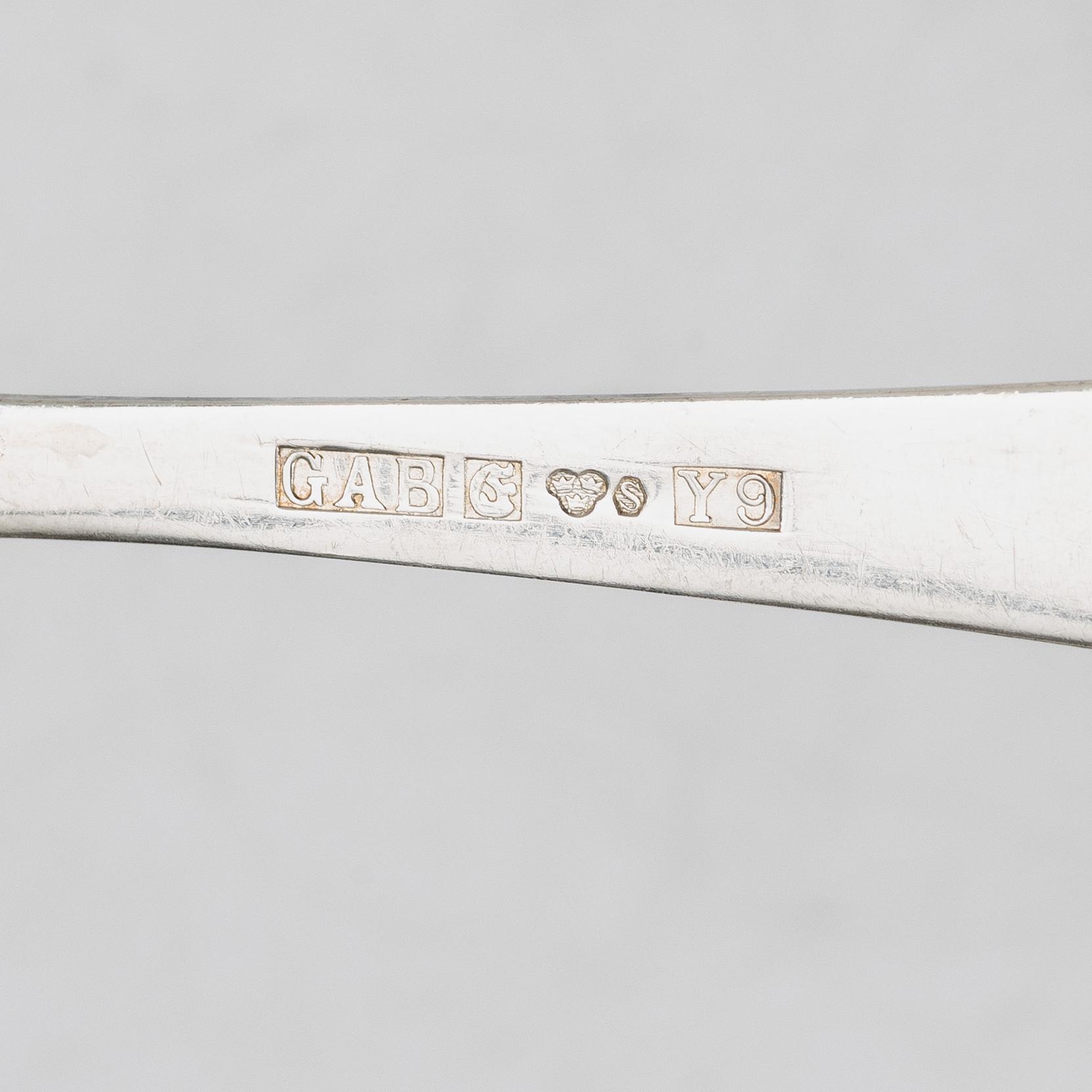 Jacob Ängman, Silver cutlery parts, "Rosenholm", GAB, including Stockholm 1967 (31 pieces).