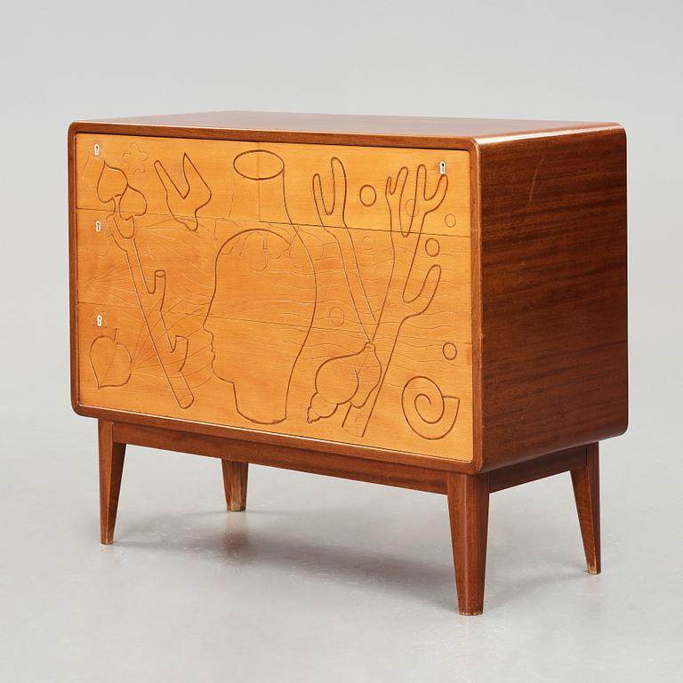 Sven Erik Skawonius, & Olof Östberg, a Swedish Modern mahogany and beech chest of drawers, G.A Berg 1930's-40's, one of two known executed.