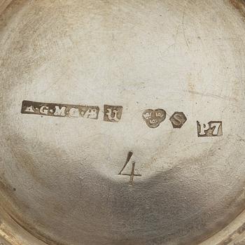 Bägare, 10 st, silver, KG Markström, Uppsala 1912-1924.