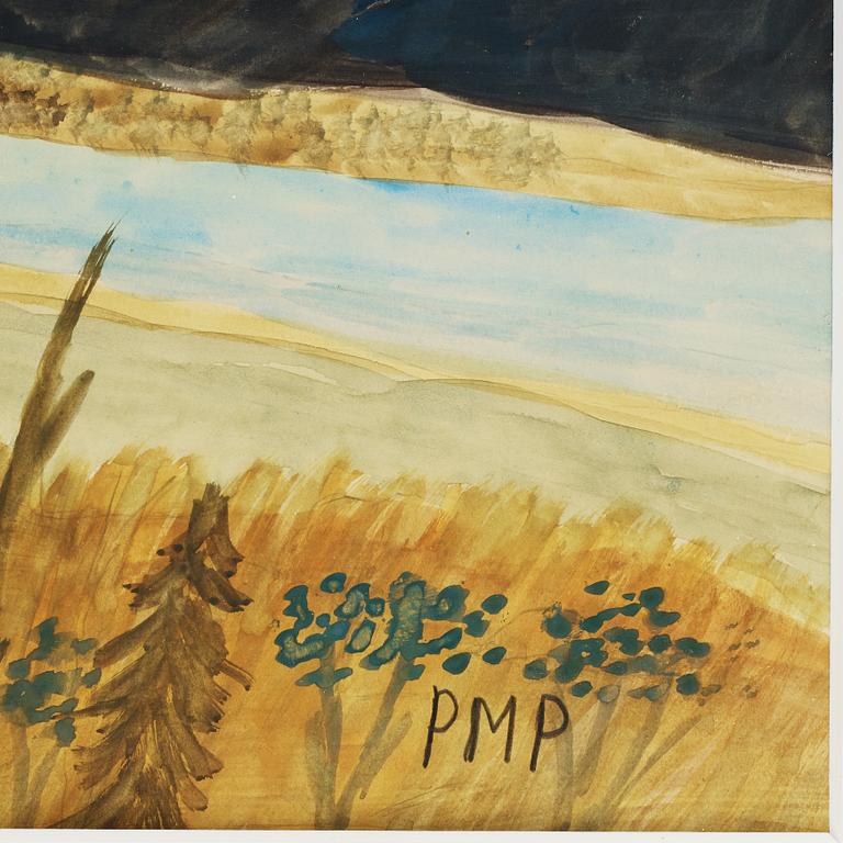 Primus Mortimer Pettersson, akvarell på papper, signerad PMP.