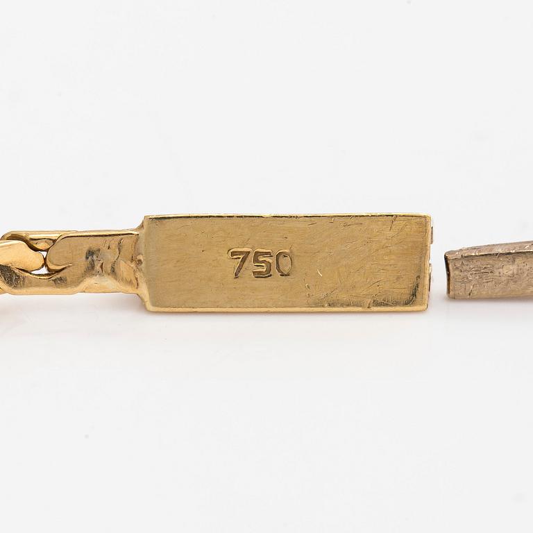 Halsband, collier, 18K guld med smaragder och diamanter.