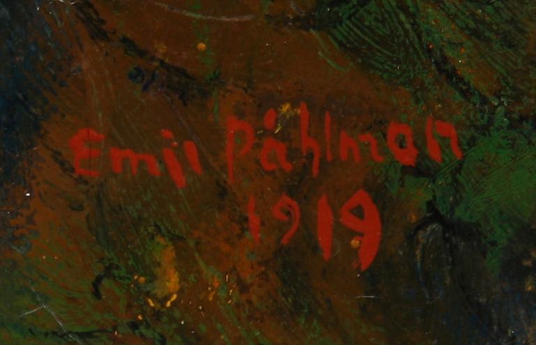 EMIL PÅHLMAN, olja på duk. Sign o dat 1919.