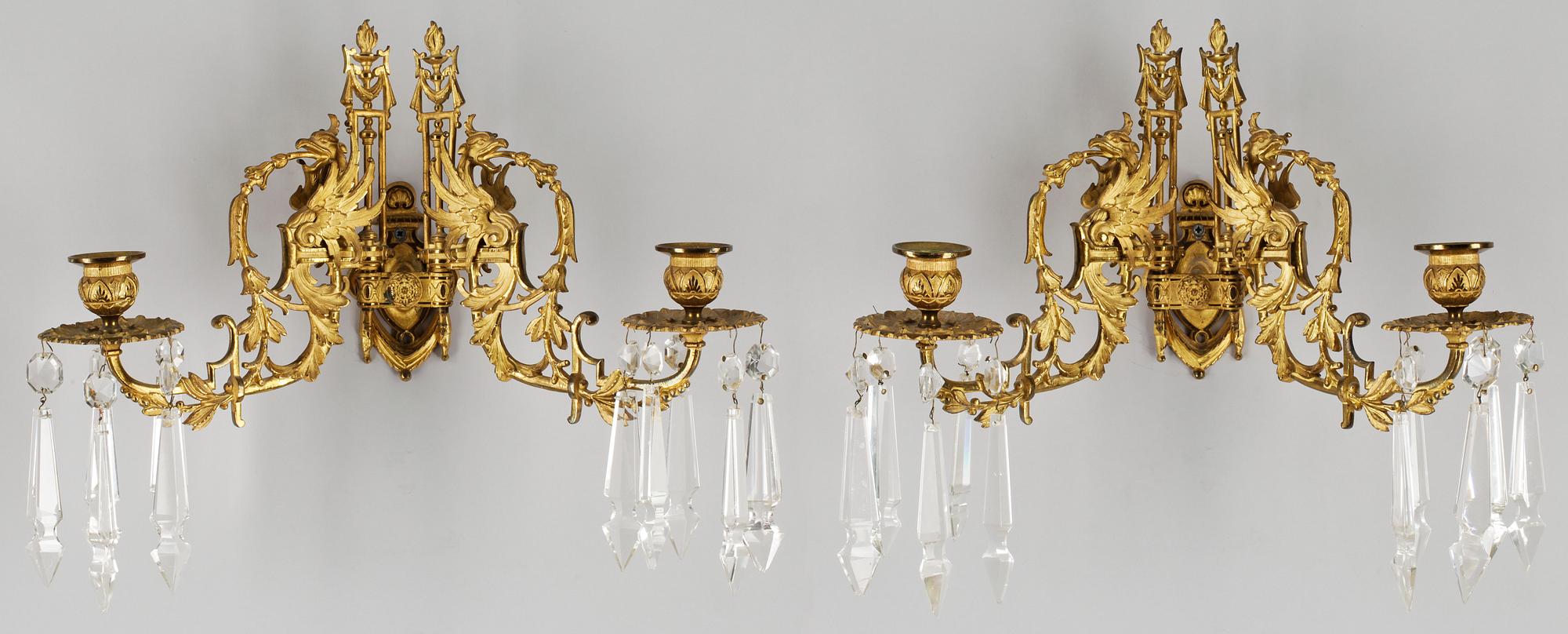 APPLIQUER, ett par, eklekticism, 1800-talets sista kvartal.