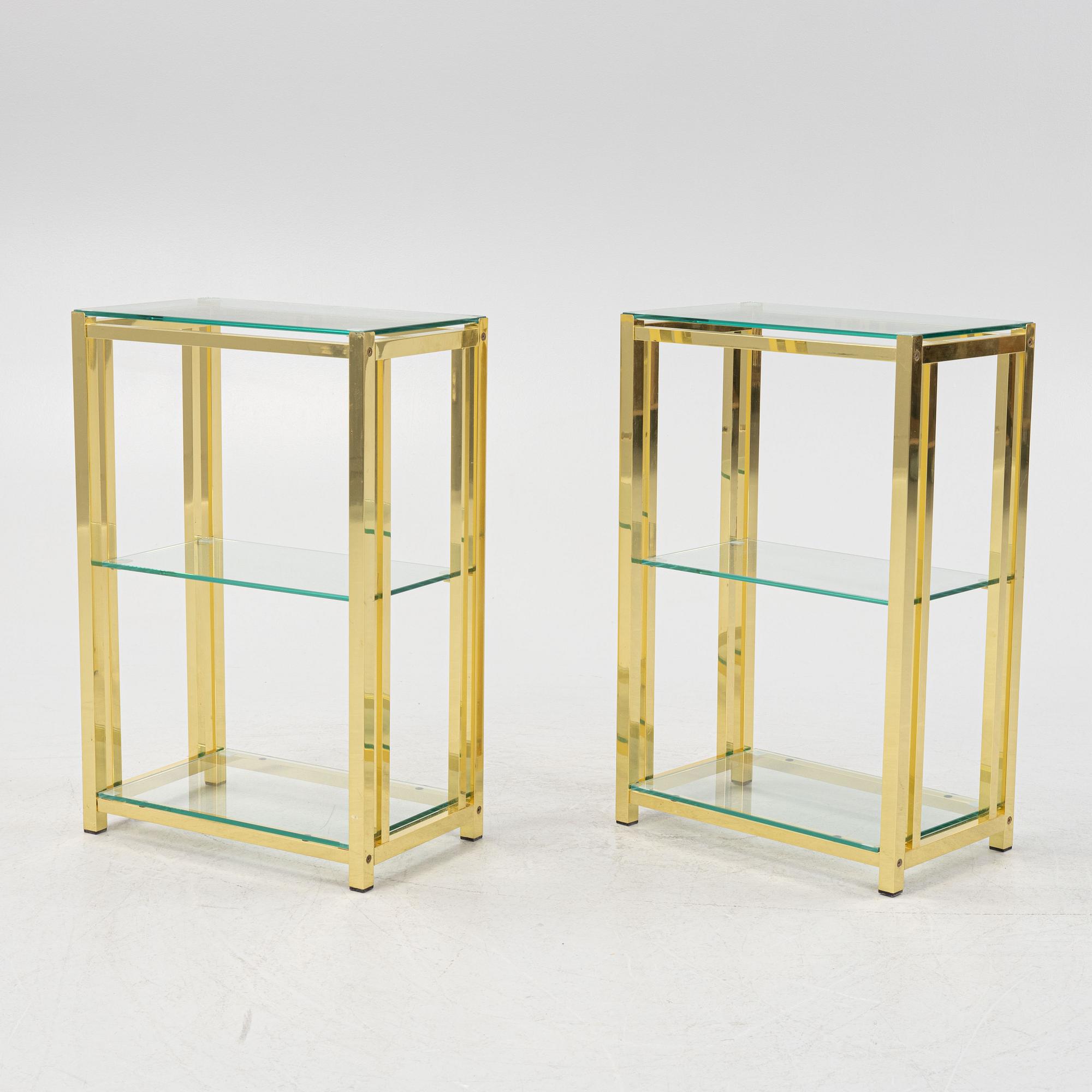 Lampbord/hyllor, ett par, 1970/80-tal.