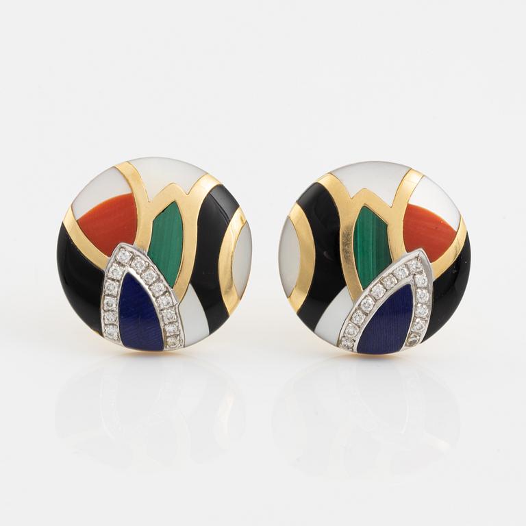 A Black Starr & Frost bracelet and a pair of earrings.