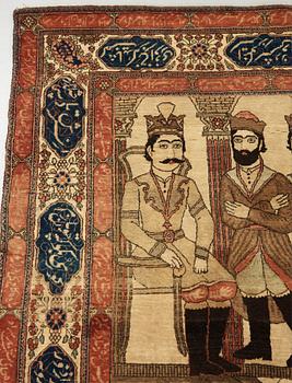 A RUG. A semi-antique Kashan a so called Motachem. 211 x 136,5 cm.