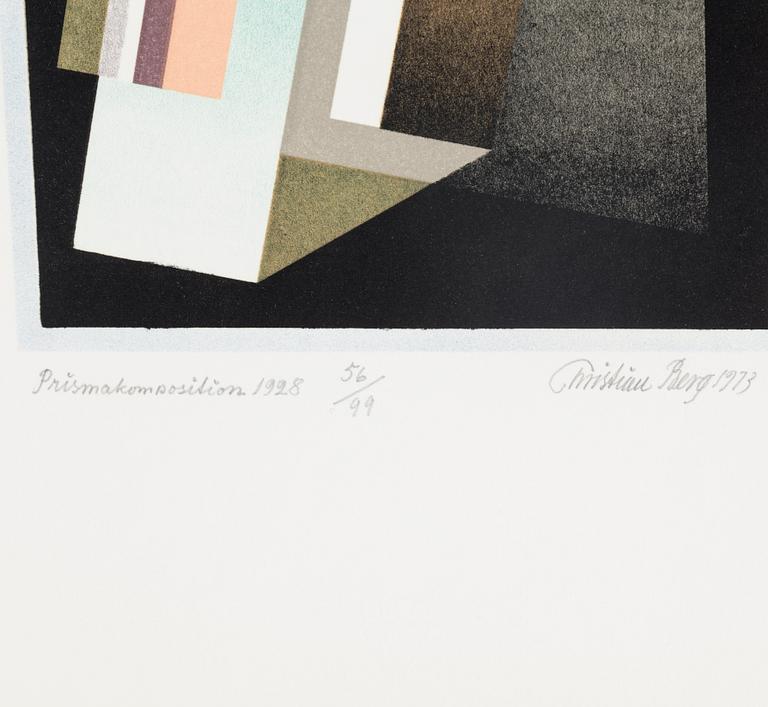 CHRISTIAN BERG, folder with five lithographs, no 56, signed 1973.