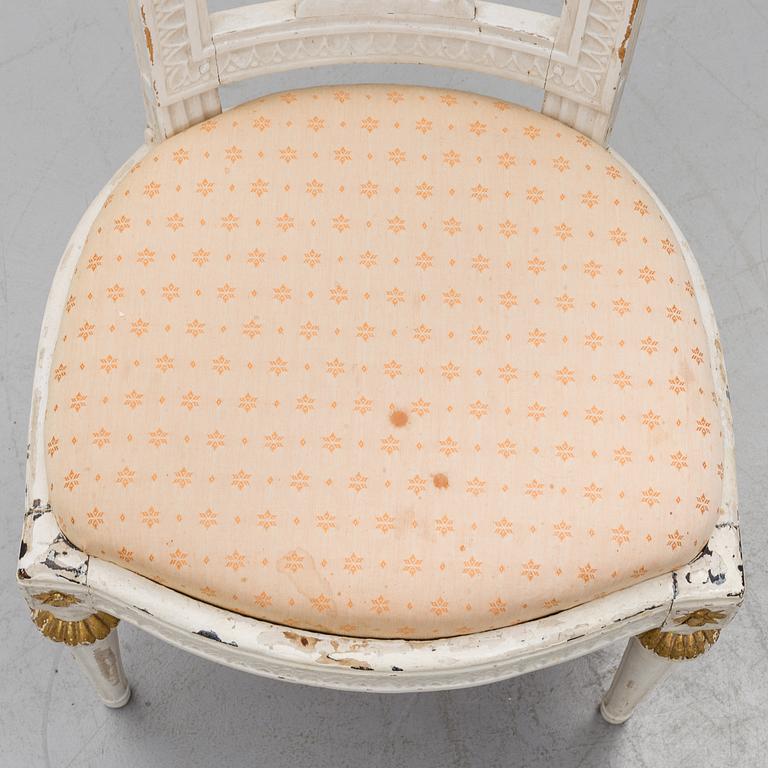 A set of four late Gustavian Lindome chairs from around year 1800.
