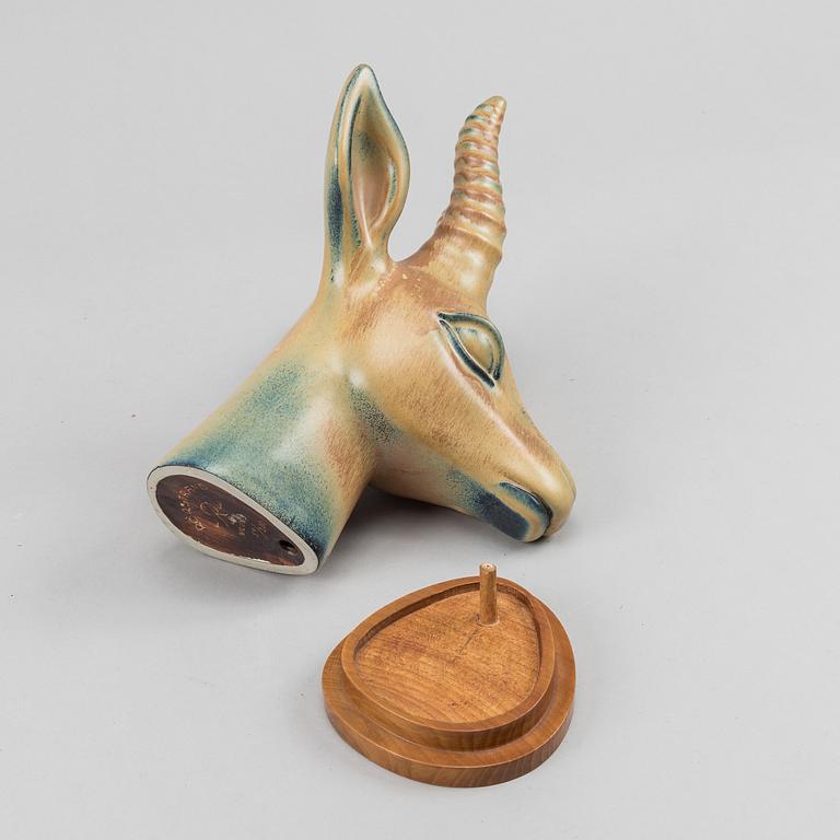 Gunnar Nylund, an antelope stoneware sculpture for Rörstrand.