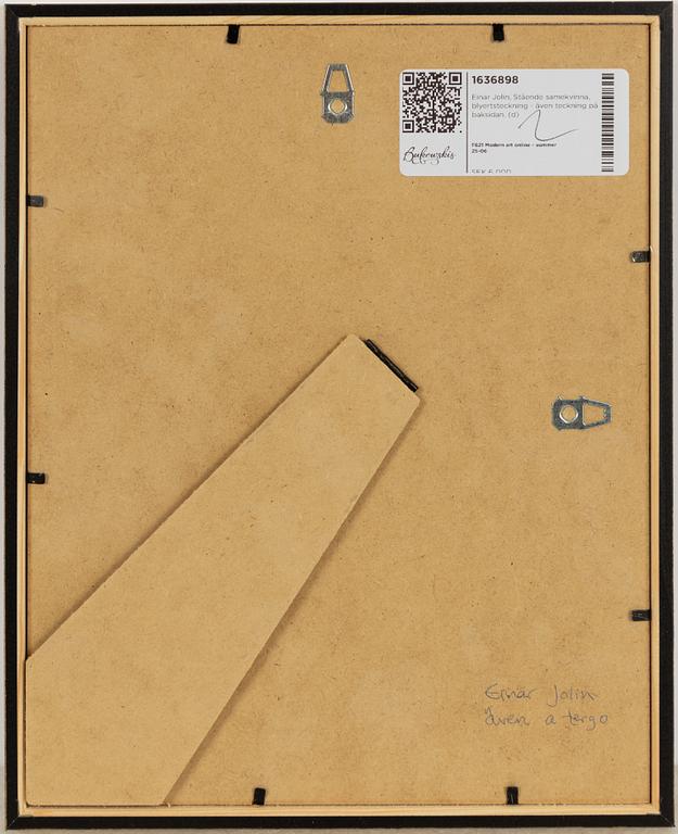 Einar Jolin, Stående samekvinna, Elegant dam i profil a tergo.