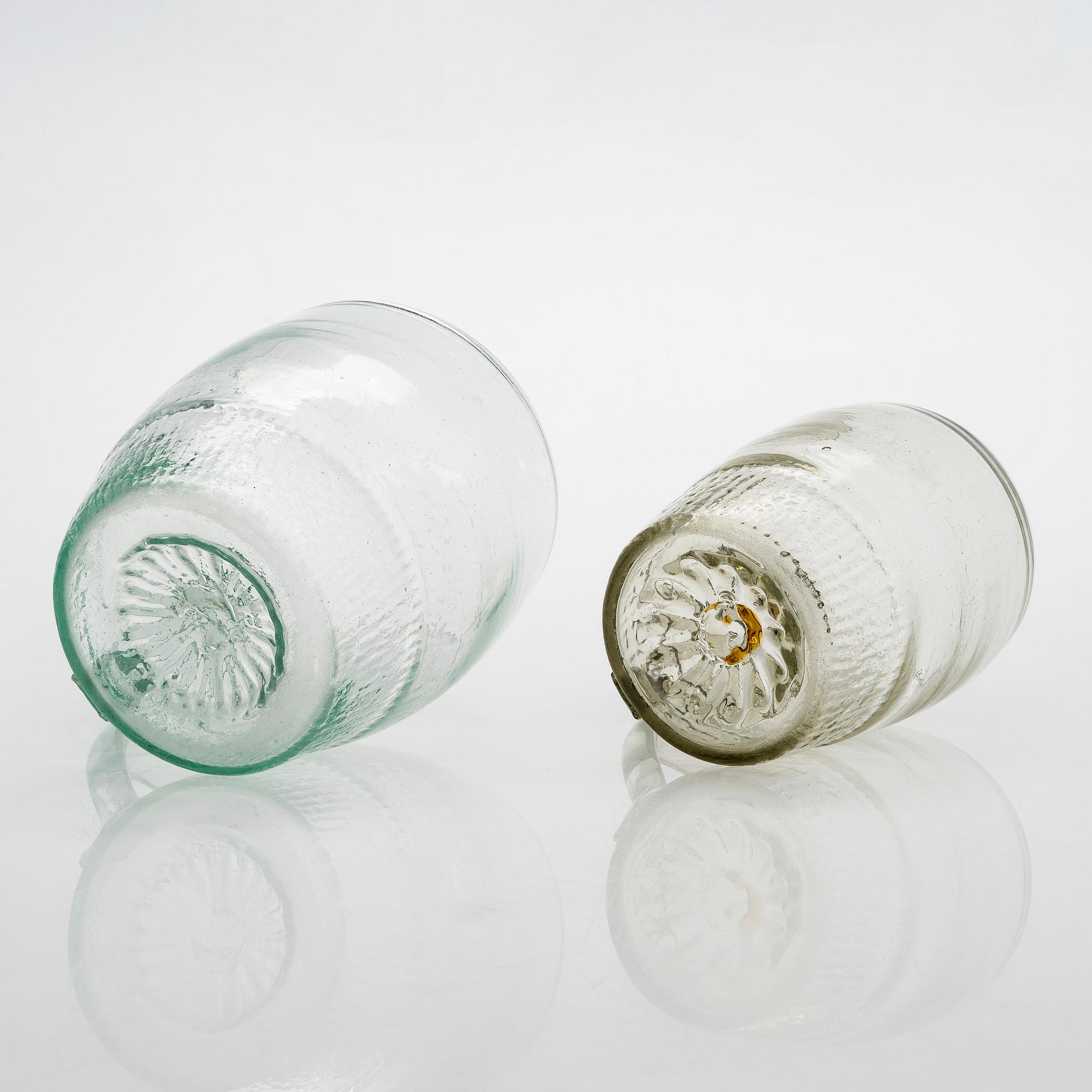 Tuoppeja, 2 kpl, "Rihlatuoppi" , Suomi 1800-luvun loppupuoli.