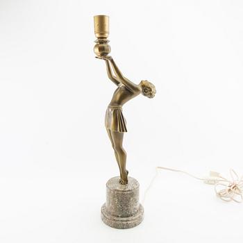 Bordslampa troligen Malmö Lampfabrik Art Deco 1900-talets första hälft.