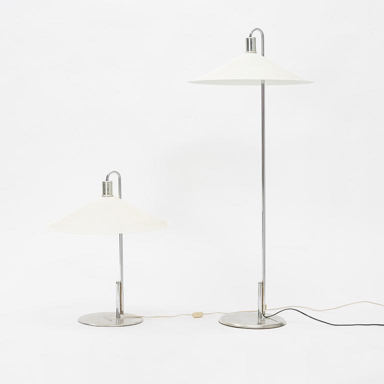 Börge Lindau & Bo Lindercrantz, a 'Zero' table lamp and 'Zero' floor lamp, late 20th century.